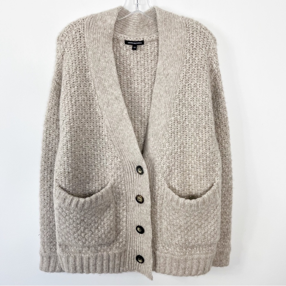 Kathryn Mccarron Emil Handknit Grandpa Cardigan Sweater Size XS NWT Oatmeal